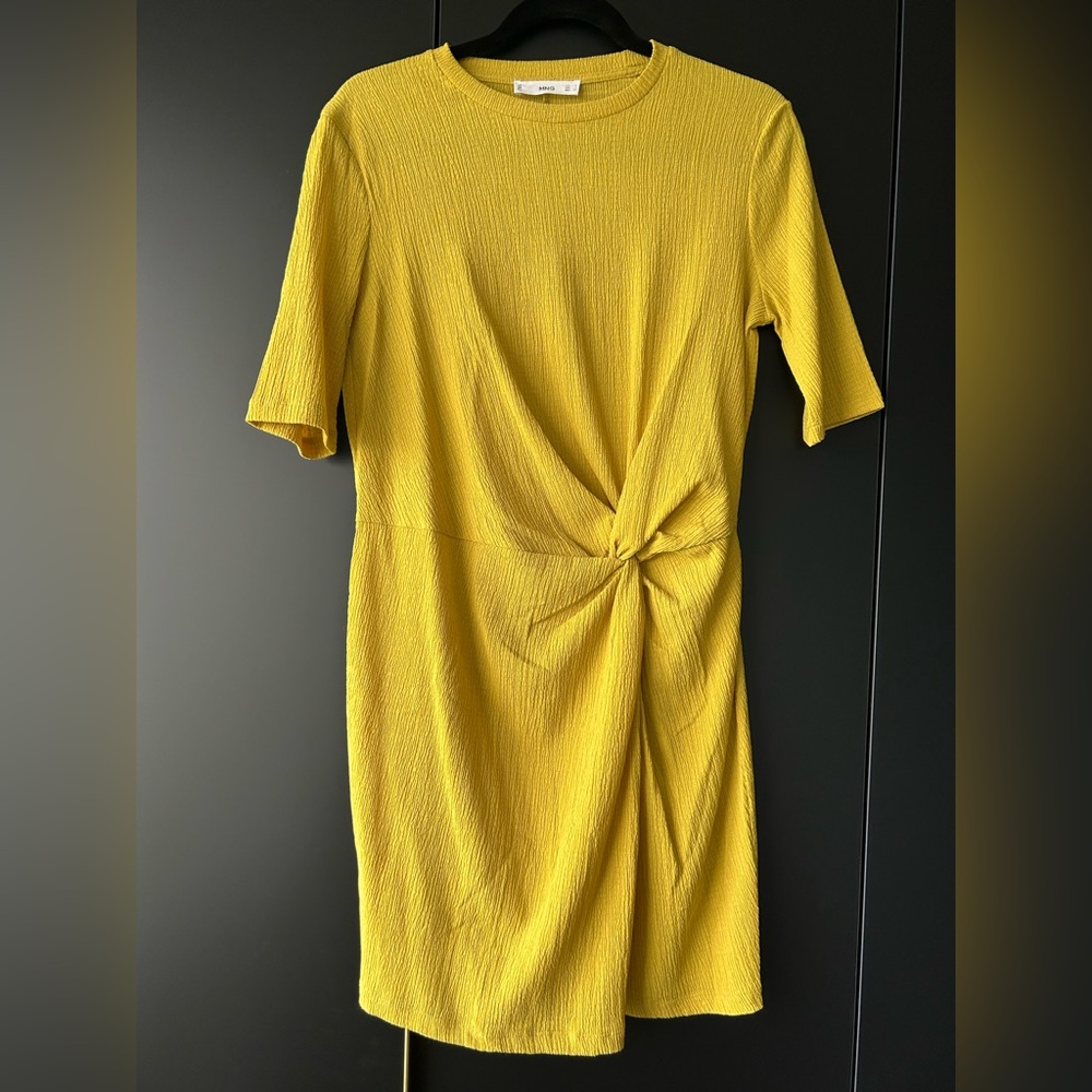 Mango Yellow Dress with Knot Detail